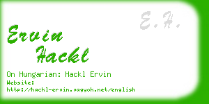 ervin hackl business card